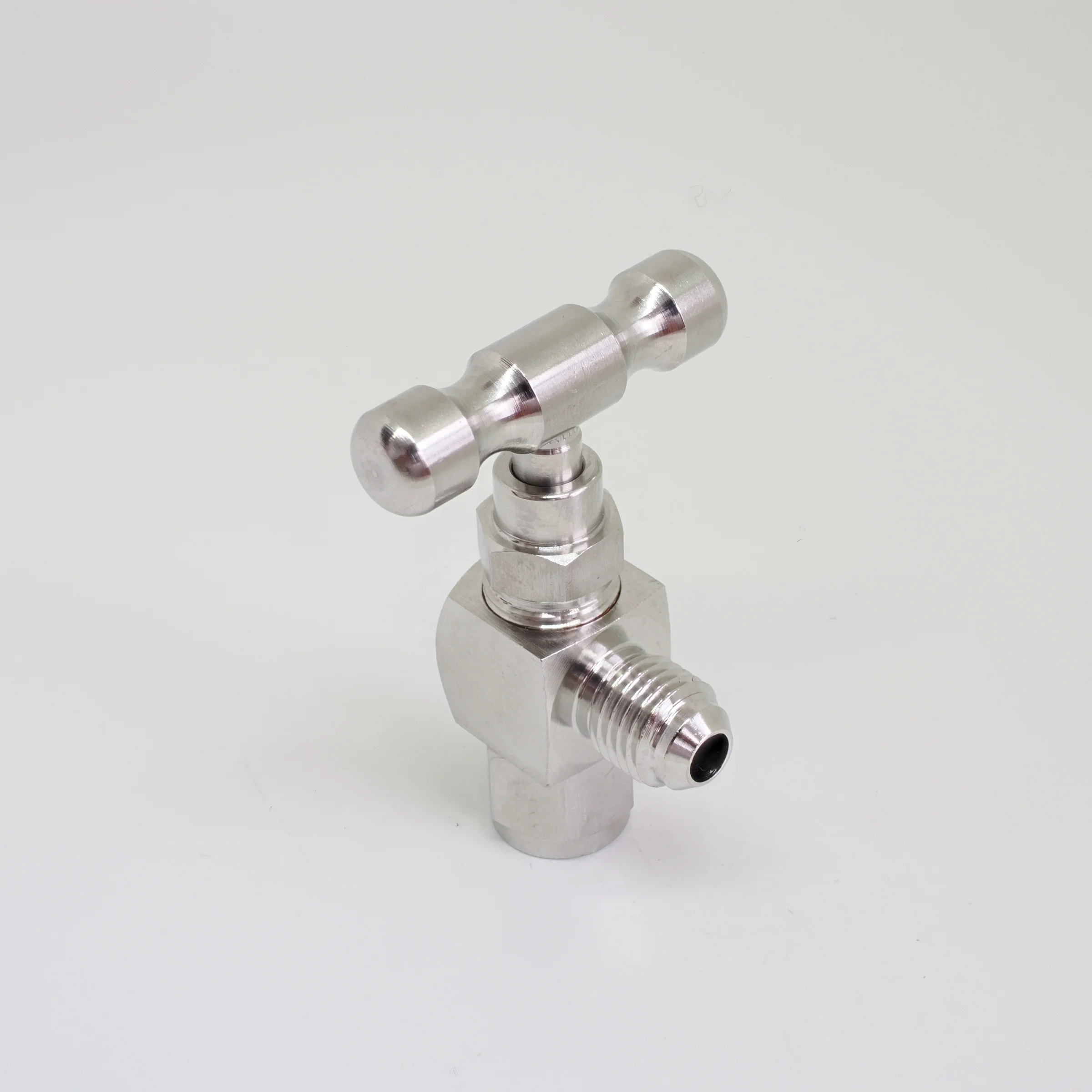 1/4'MFL Stainless Steel Needle Valves Ball Structure 1/4'Male flare X1/4' female flare swivelw/shut off valve