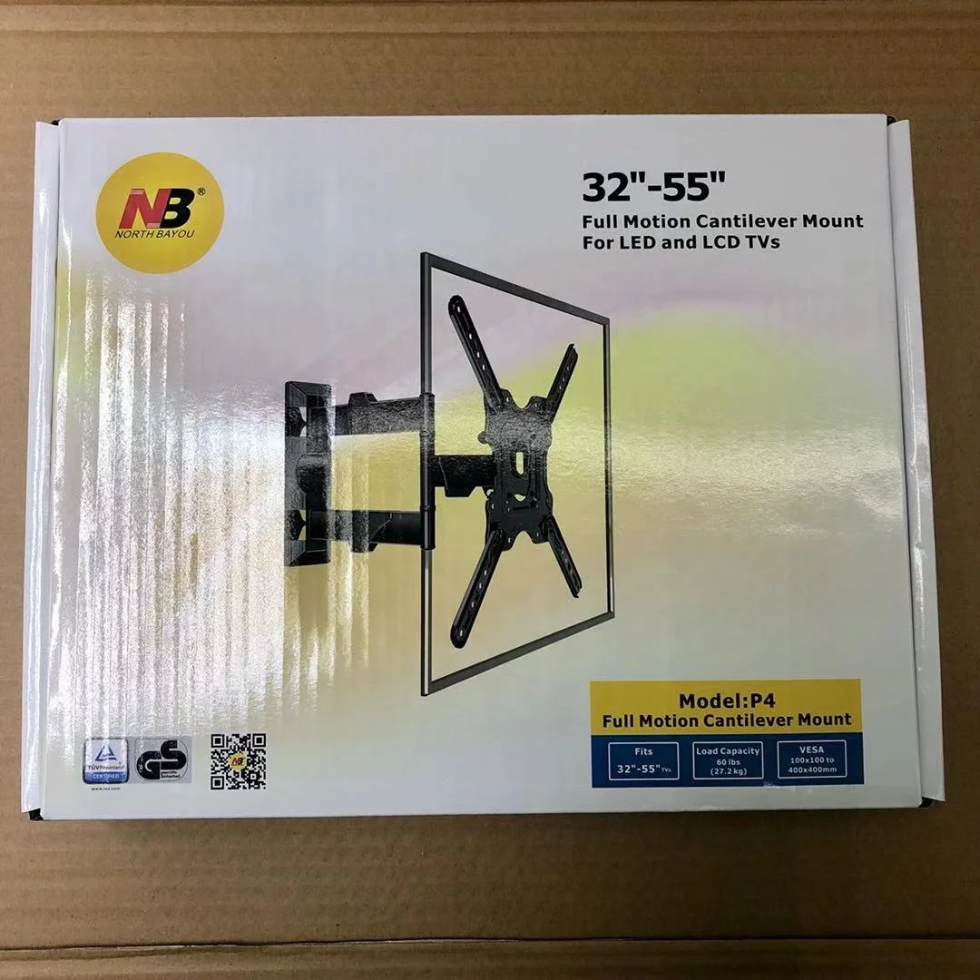 China Factory Cheap Price full motion tv mount bracket P4 tv wall mount