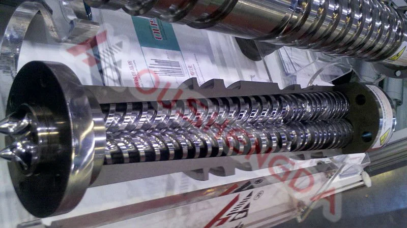 Krauss Maffei KMD90 twin screw cylinder cPVC profile extrusion bimetallic high alloy for uPVC pipe double screws