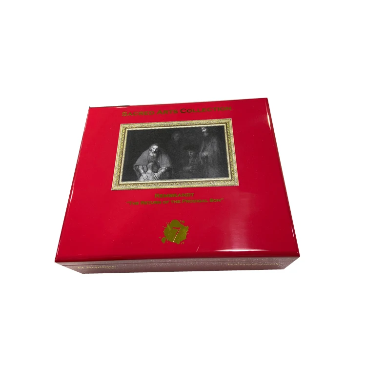 Manufacturer OEM ODM Custom Flip Cedar Wood Glossy Paint Gift Case Storage Wooden Humidor Cigar Box