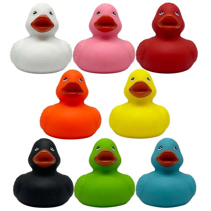Wholesale Bulk Plastic 8 Types Custom Logo Plain 2 inch 5cm PVC Purple Pink Yellow Bathtub Squeaky Bath Duck Toys Rubber Duck