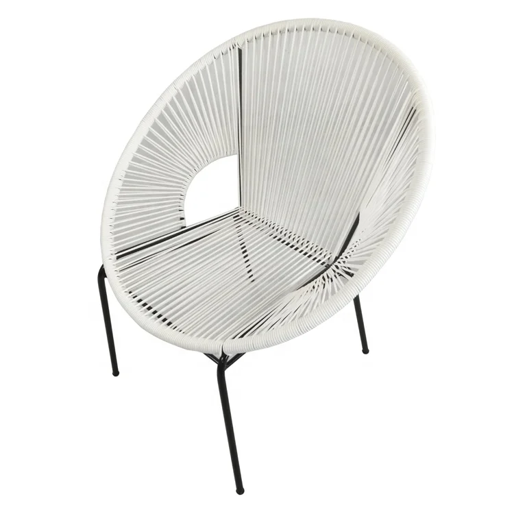 
Indoor outdoor patio rattan wicker metal stackable modern acapulco chair 