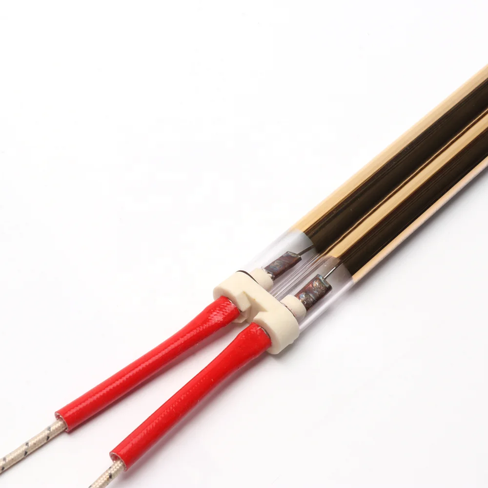 1.5KW 1480MM 220V Halogen Bulb Lamp Twin Tube Half Gold Coating Infrared Heating Lamp