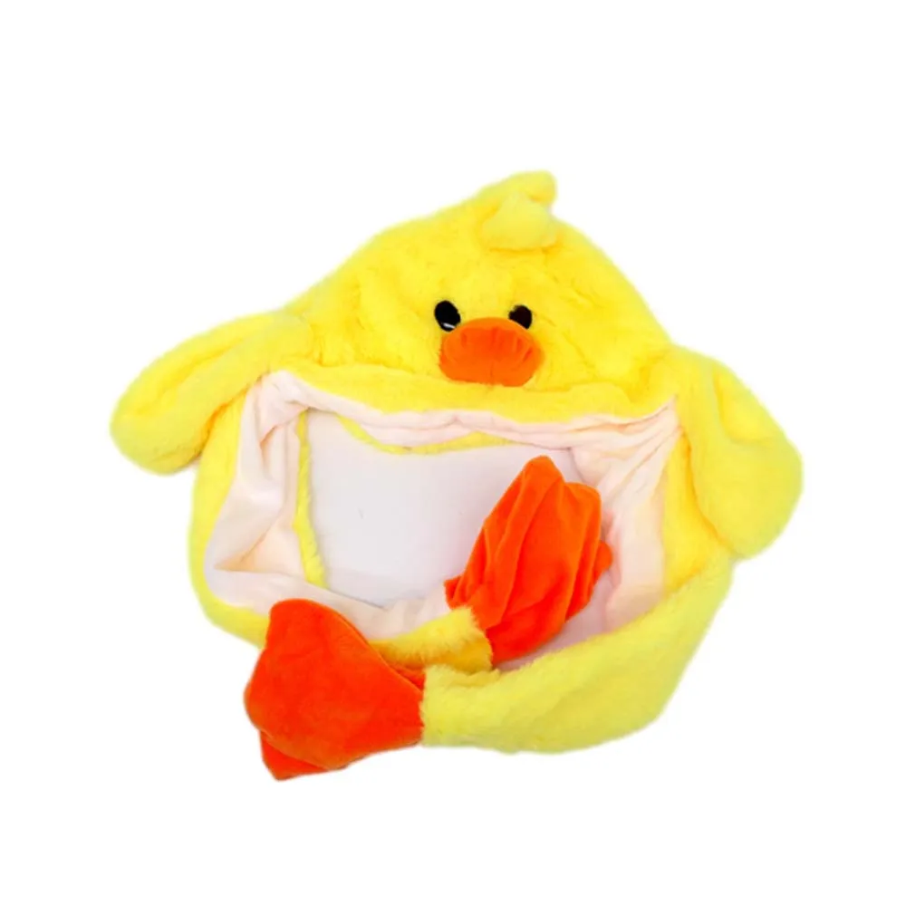 Kids Children Animal Plush Hat Gift Comfortable Baby Cute Chicken Plush Winter Hat With Moving Ears