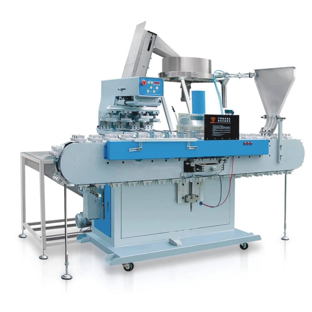OEM High Speed Full Automatic Bottle Cap 4 Color Pad Printing Machine