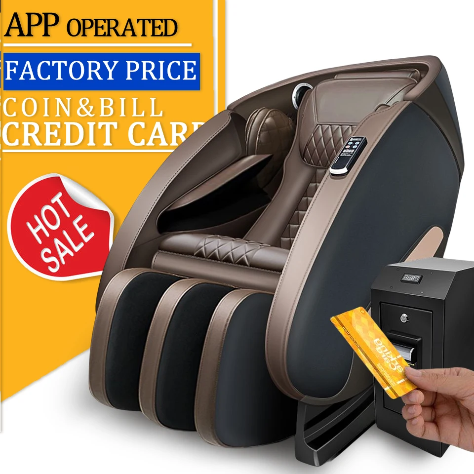 credit card coin paper money operated cashless model sl-track zero gravity 4d vending massage chair bill for commercial use