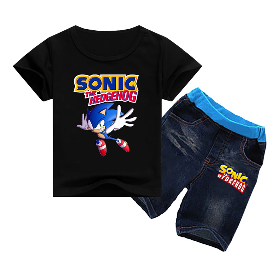 Kids Boy Clothes Boys Cartoon Outfits Baby Girls Summer Tees Suits 2-12 Years Children Clothing T-shirt + Shorts Sets