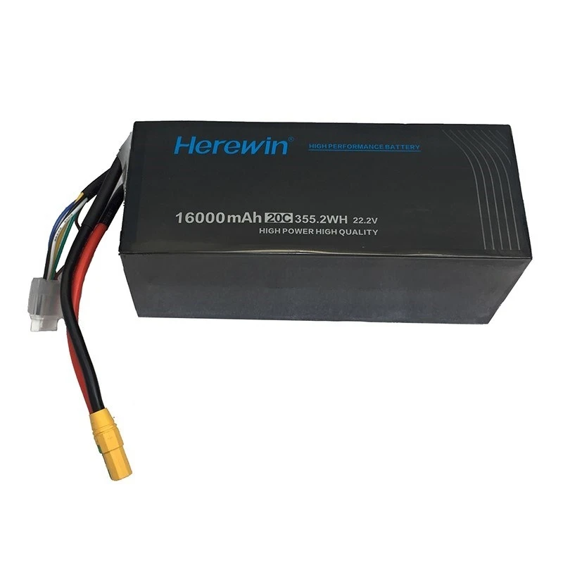 Herewin wholesale 16000mAh 20C 6S 22.2v lithium polymer battery pack for RC UAV drone