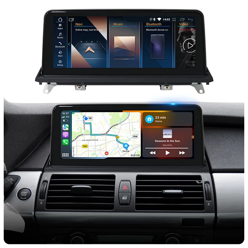 Blue Ray 10.25inch 8 Core 8+128G GPS Navigation Android 12 for BMW X5 E70 X6 E71 Car Audio Video Player