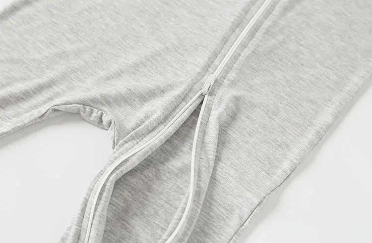 Custom Infant Autumn Winter Clothes Zipper Footie Jumper Bamboo Baby Romper Newborn Onesie for Boy