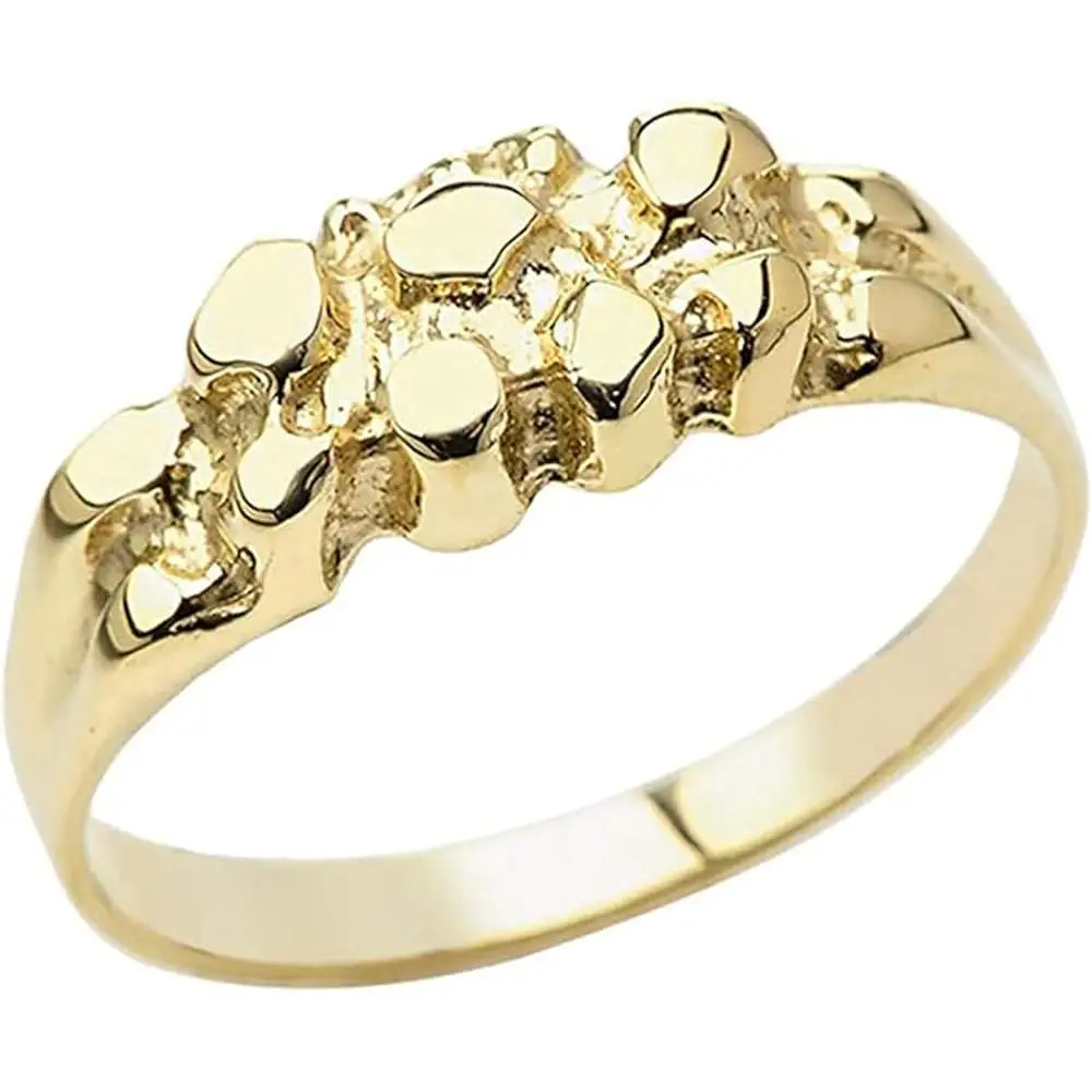 10K Rose, White, or Yellow Gold Nugget Pinky Ring or Tapered Band - Choice of Gold Color