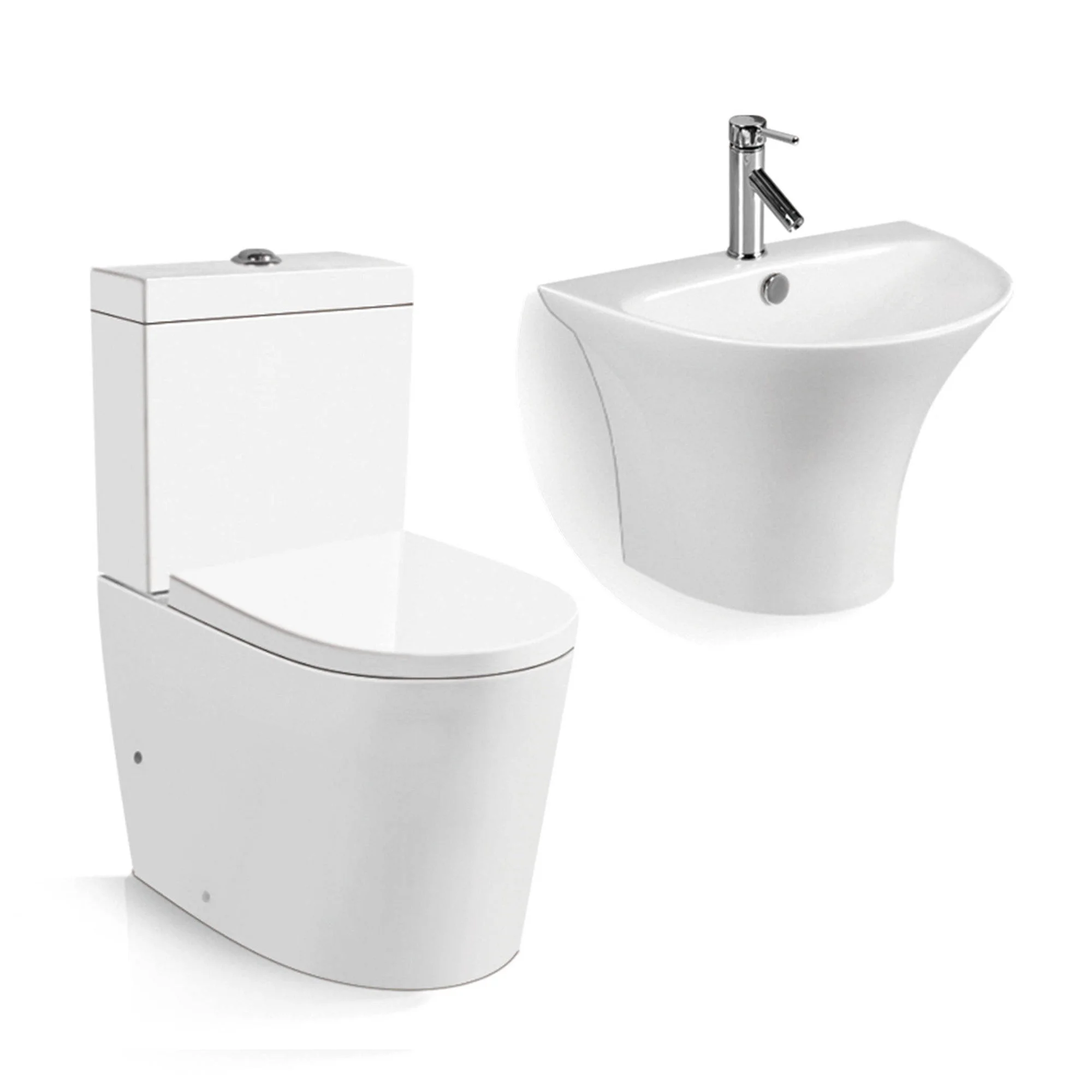 Wholesale Cheap Bathroom CeramicTwo PieceToilet Bowl And Sink Basin Set S Trap/p Trap Water Closet Wash Down Toilet