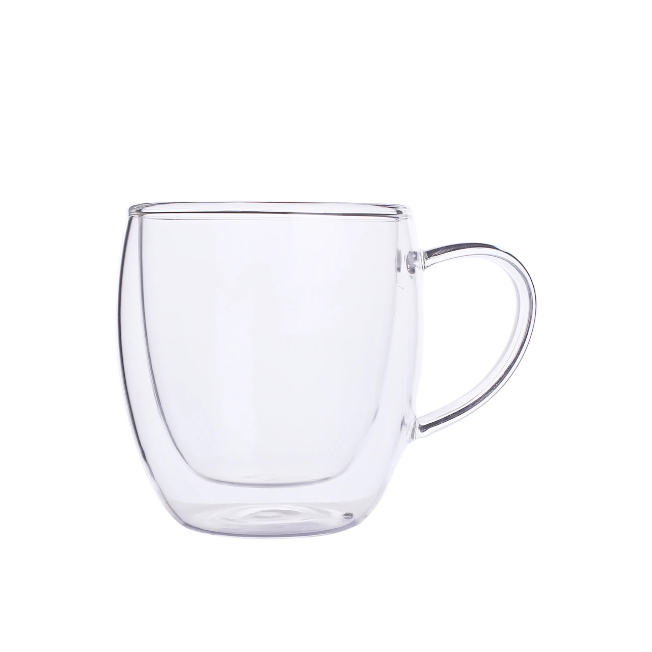 Heat Resistant Double Wall Glass Tea cup borosilicate glass  Coffee Mug 350ml