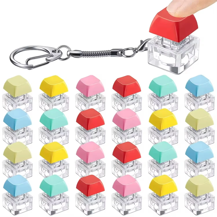 Fidget Toy Fidget Clicker Fidget Keychain Keyboard Decompress Toy Button Stress Relief Gift Keychains For Adults