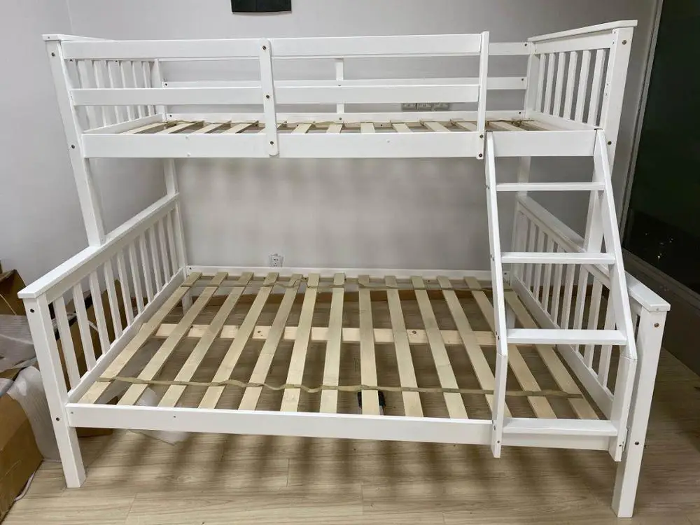 
S1532-B Hot selling triple twins bunk bed with ladder guard rail 