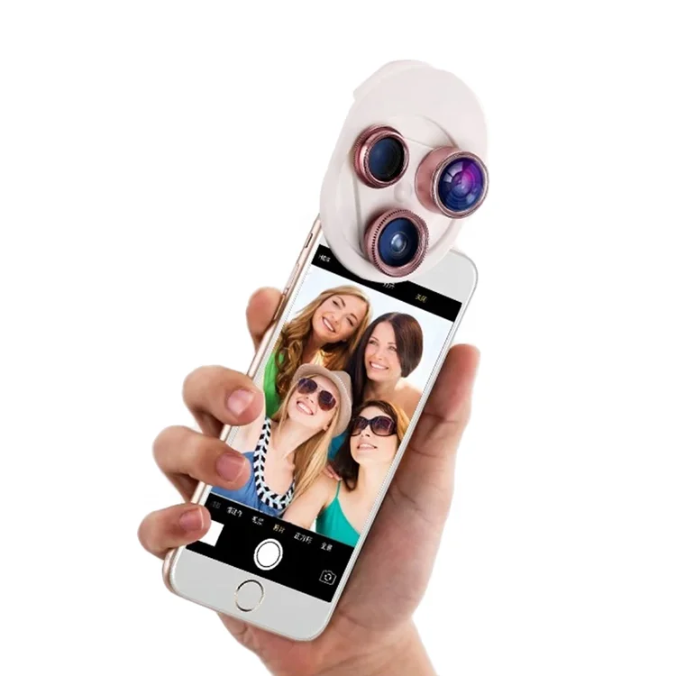 
198 Degree Fisheye 0.63x Wide 15x Macro 4 In 1 Phone Camera Lens 