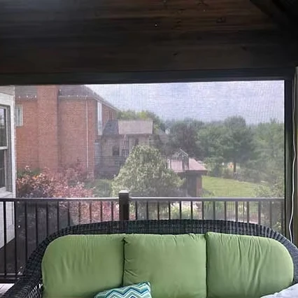 TOMA-Commercial Wind Screen Mesh  with 50% Transparency Fabric Motorized Windproof Roller Blinds
