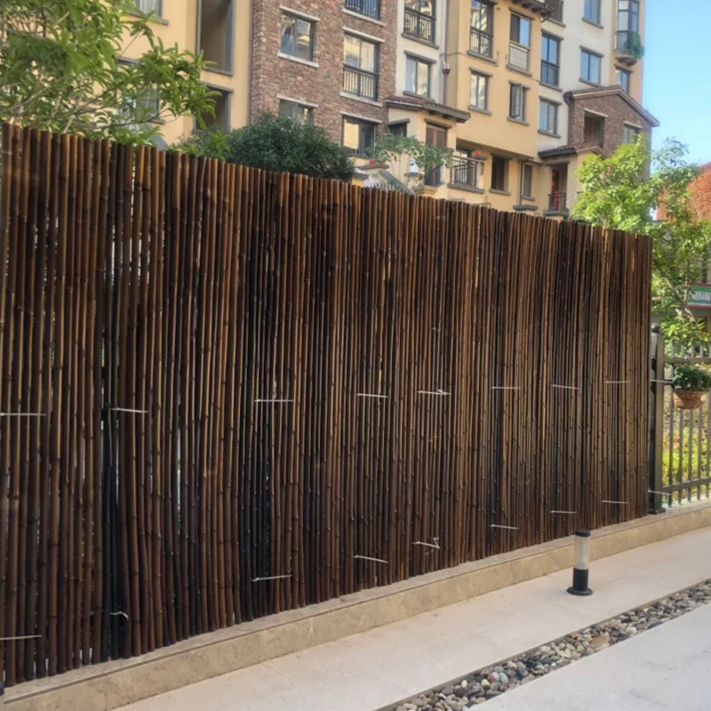 Indoor Decoration Partition Carbonized Bamboo Fence Courtyard Partition Villa Fence Enclosure