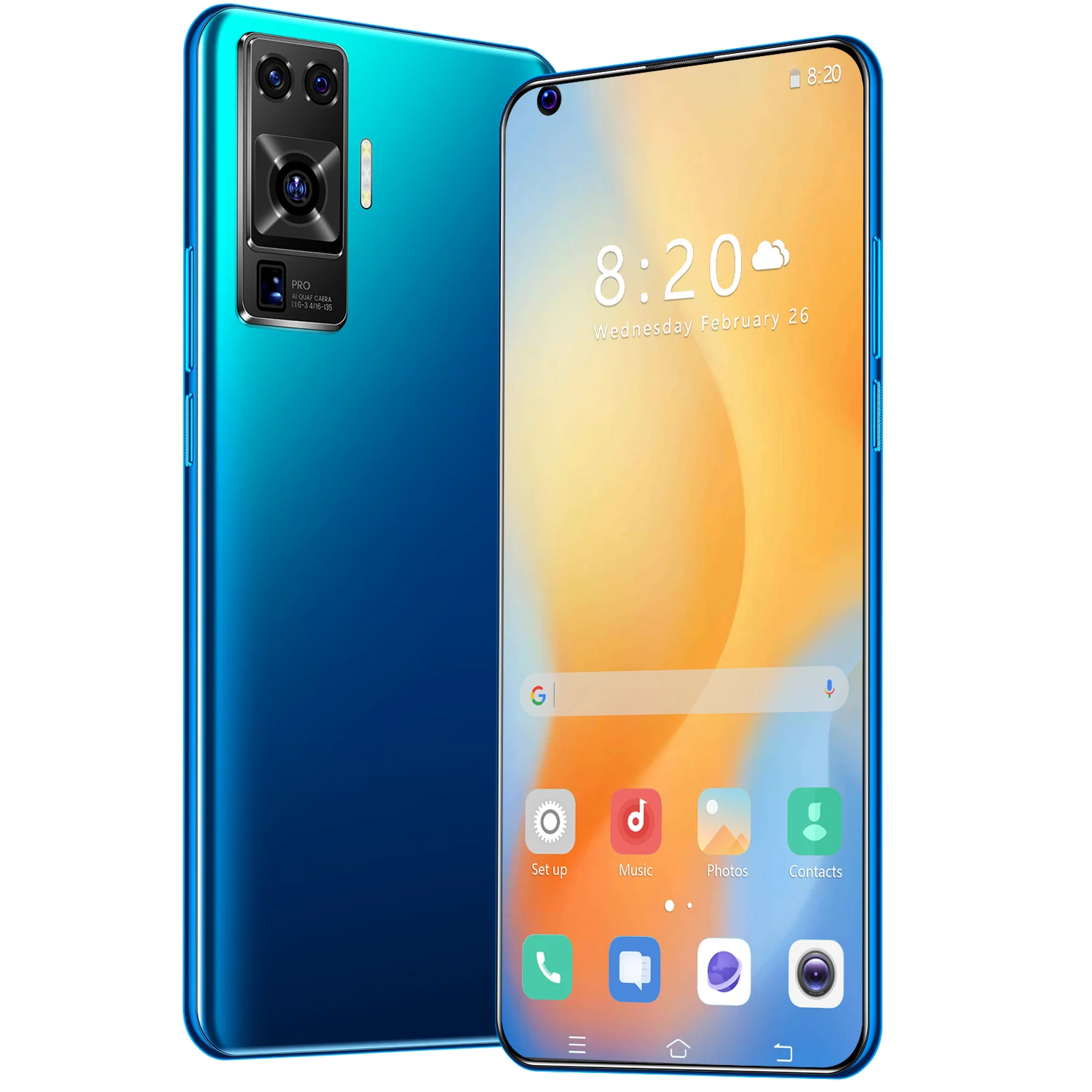 Мобильный телефон X50 Pro 4G Android мощный десять ядер 8 ГБ + 256 экран 7 2 дюйма поддержка распознавания