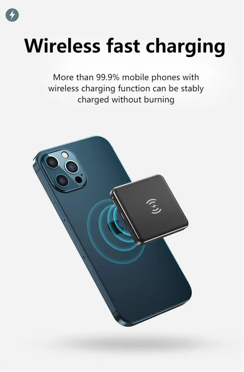 
5000mAh Fast Charge Portable Wireless Magnetic power bank 80000mah Mobile Charger for Phone 12 12 Pro Max 12 Mini 
