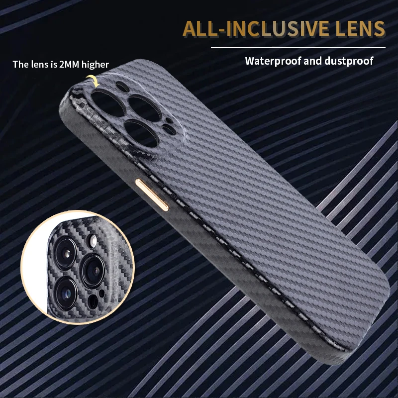 For iPhone 13 Pro Max Real Carbon Fiber Case Anti Fingerprints & Scratch Slim Fit Shockproof for Iphone 11 Case