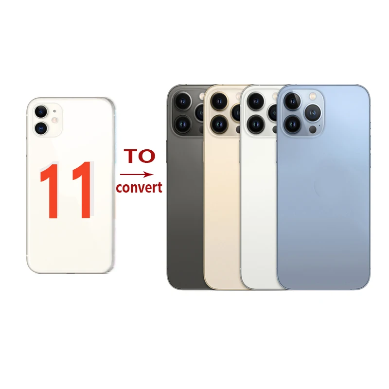 Конвертировать 11 до 12 13Pro 14Pro задняя крышка DIY корпус с логотипом для iPhone 11 изменить на 12 13 14 Pro