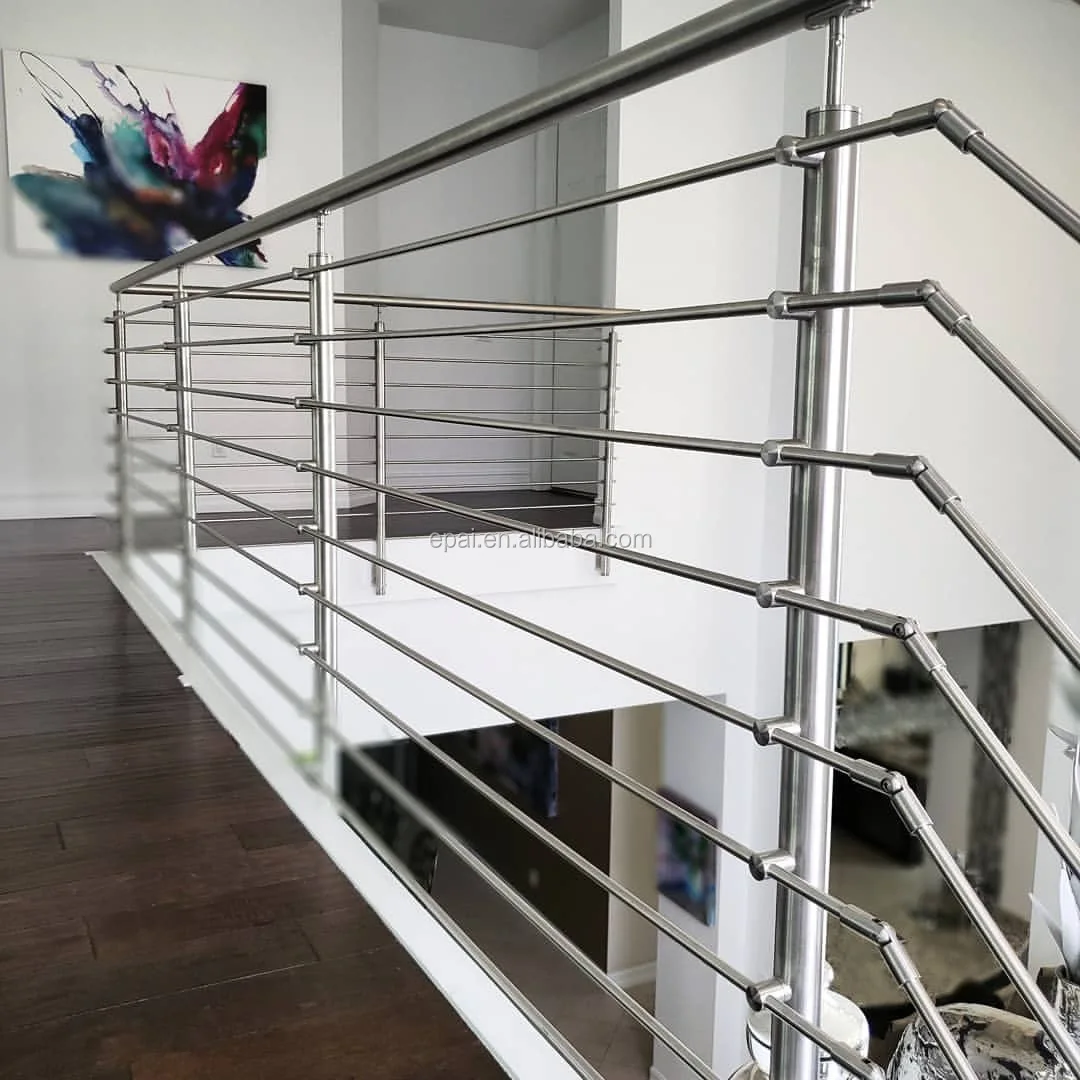 Epai Direct sale 304/316 Stainless Steel Balustrade Tube Front mounted Railing Post Modern Design Pipe Handrail Railing