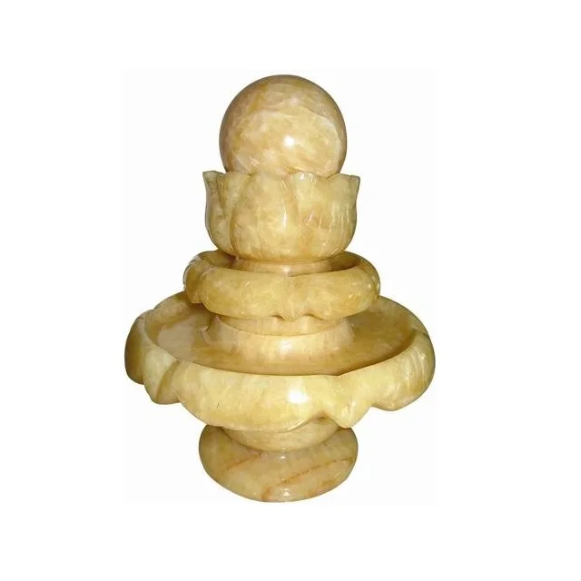 Luxury Yellow Onyx Feng Shui Indoor Floating Rotating Round Stone Ball Water Fountain With Spinning Ball