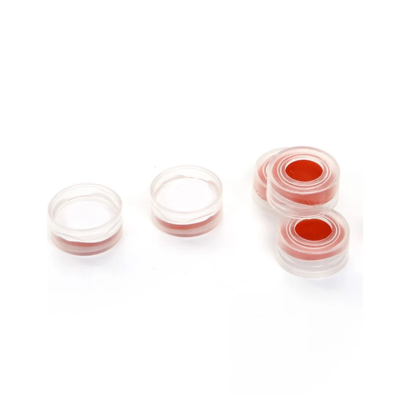 Beige Open-top PP Cap With White PTFE/Red Silicone Septa 11mm