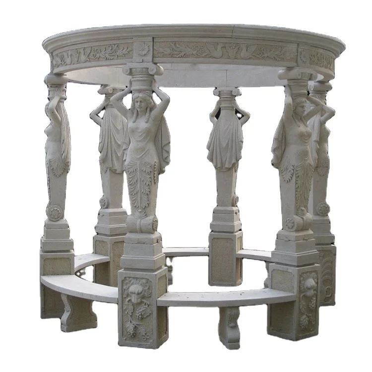 Large garden stone statues stone carving marble gazebo