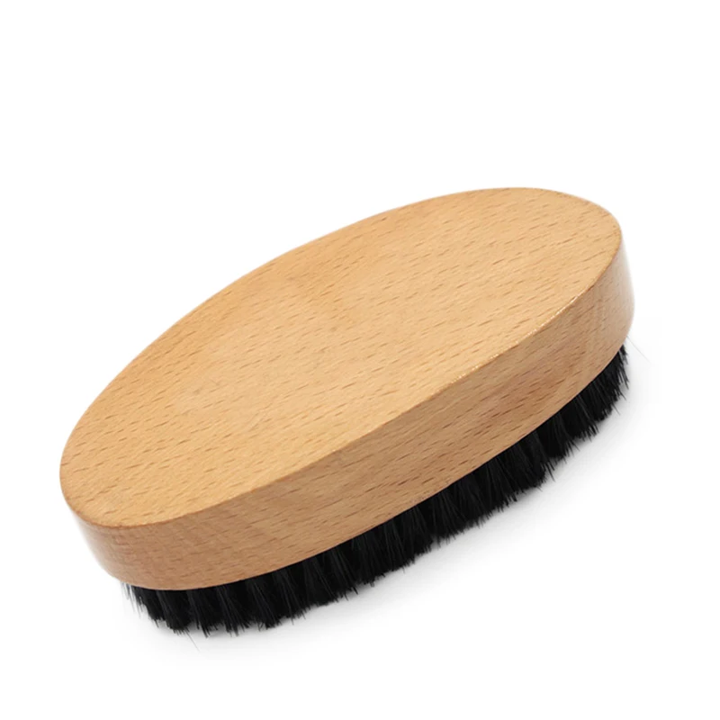 Nature oval bamboo 100% boar bristle hair beard brush