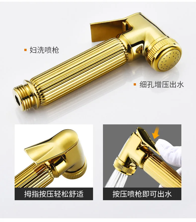 Bathroom Gold Bathing Luxury Shower Kit 4 Functions Piano Brass Shower Set Thermostatic for Hotel