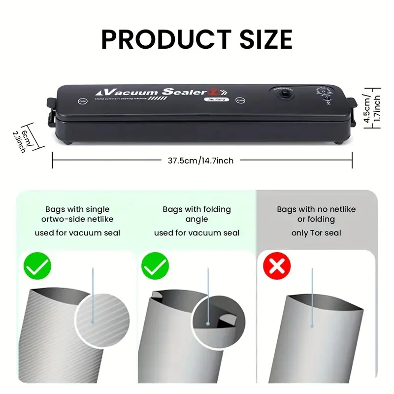 Handheld Vacuum Sealer With Built-in Cutter And Bpa Free Vacuum Bags For Food Packaging And Sous Vide Cooking