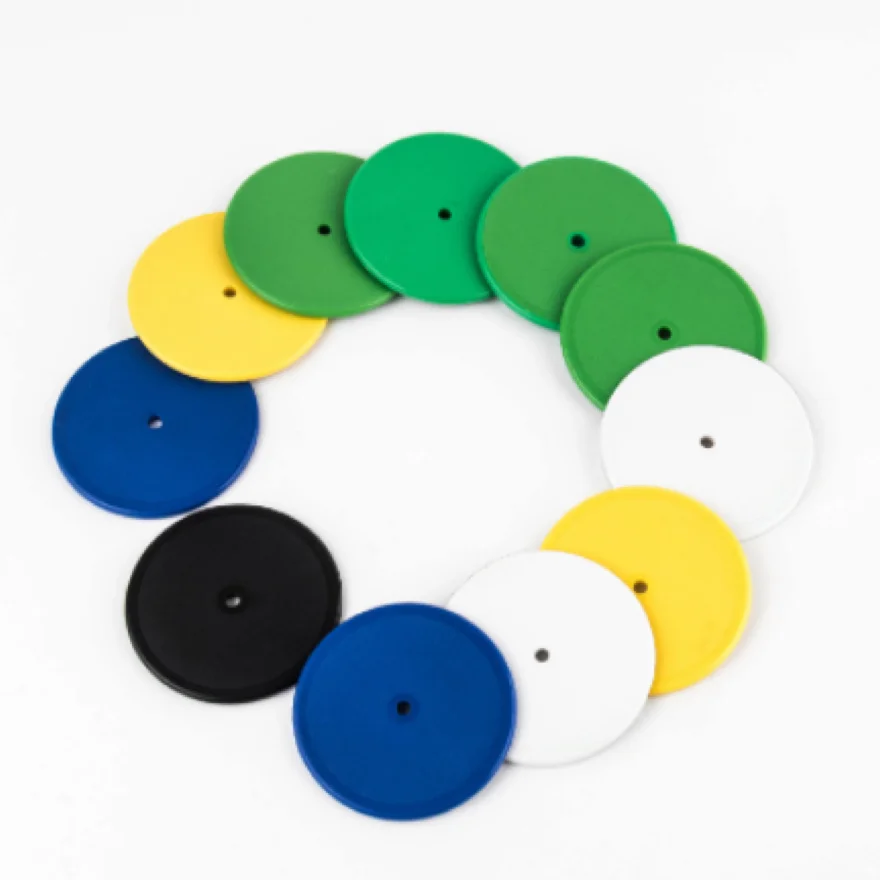 Best selling dia25mm shape 13.56MHZ waterproof rewritable mini round blank tag RFID PVC tags coin card sticker