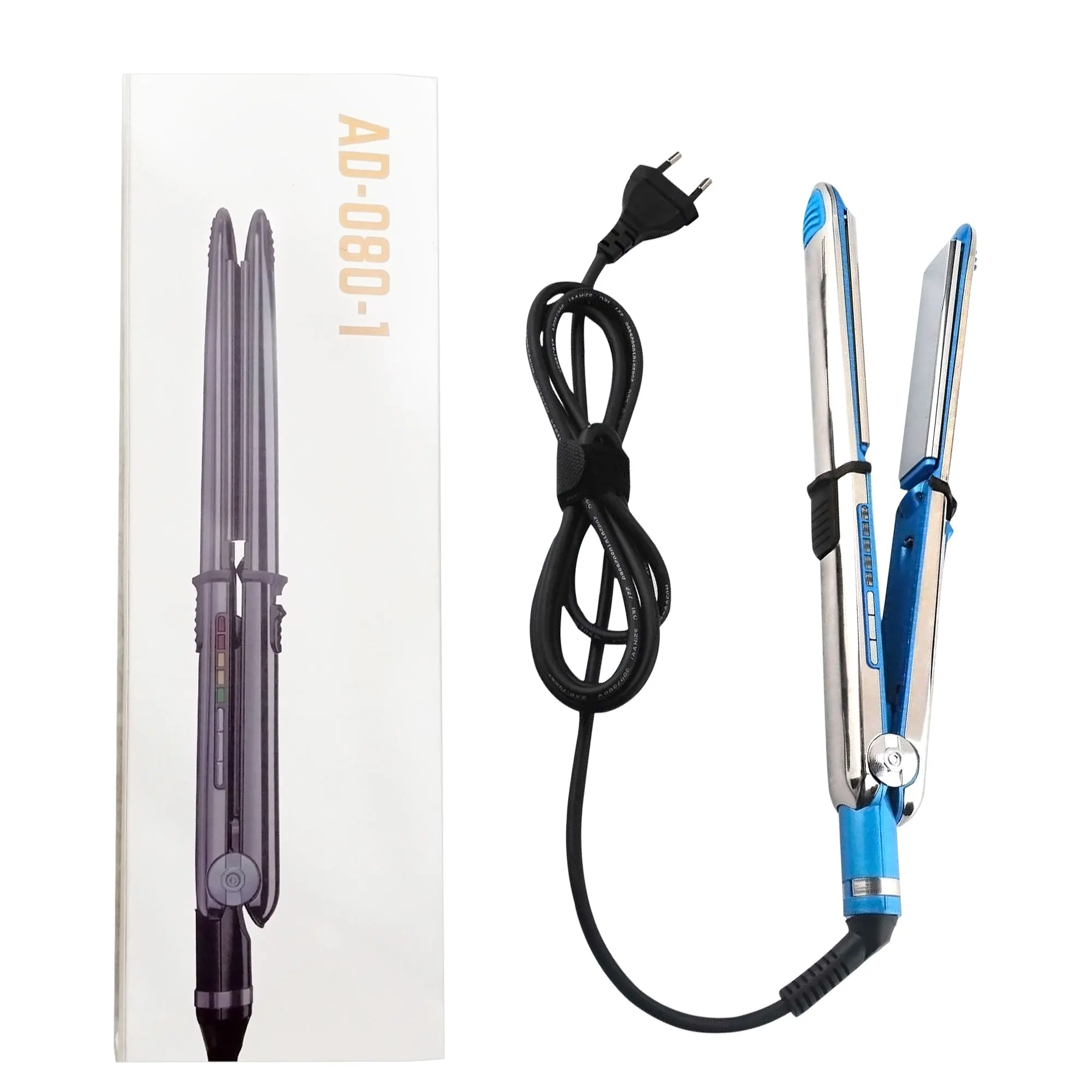 Professional Ceramic Customize  Silver Stainless Steel  Hair Curler Straightener Flat Irons Set Wholesale Private Label