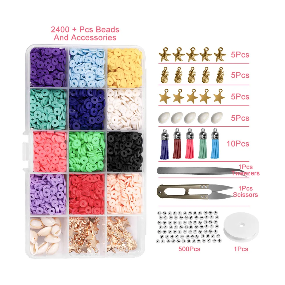 
Amazon 15 slots Polymer Clay Spacer Beads Box Set For Shell Jewelry DIY Craft Making 
