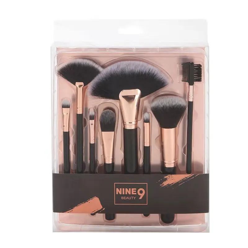Wholesale Pink And Black Professional High Quality Women Beauty Makeup Tool Set 8pcs Brush