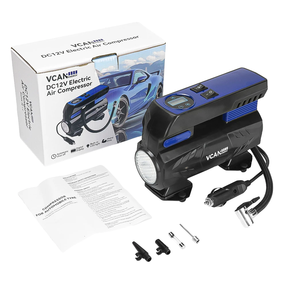 Digital Tire Inflator DC 12 Volt Car Portable Air Compressor Pump 120 PSI Car Air Compressor for Auto Car Motorcycles Bicycles