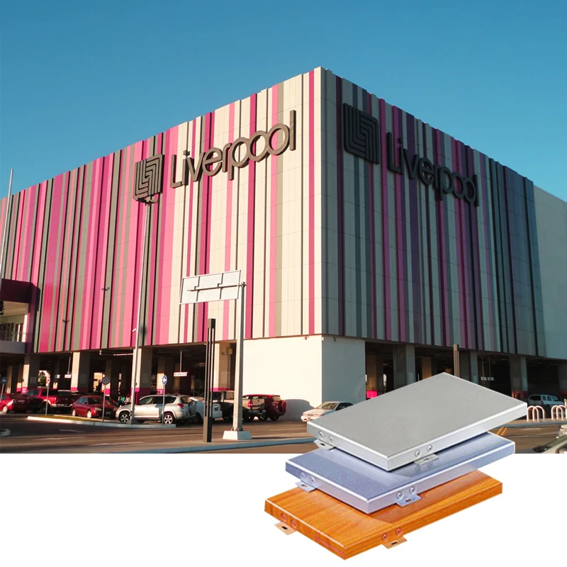 Decorative exterior stone cladding aluminum wood painted coating black wood color architectural solid veneer aluminum panel