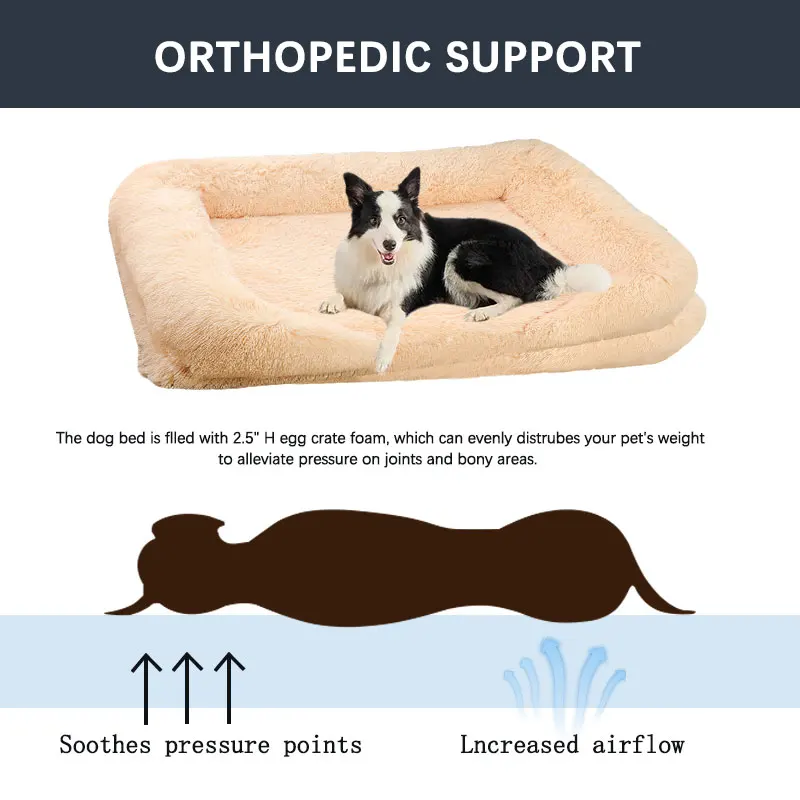 Dog Bed Matress High Quality Long Plush Foam Orthopedic Pet Bed House Mat Pat Removable Cushion Sofa for dog cat custom