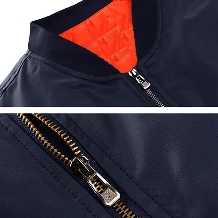 Man casual fall winter military style quilted windproof waterproof bomber jacket