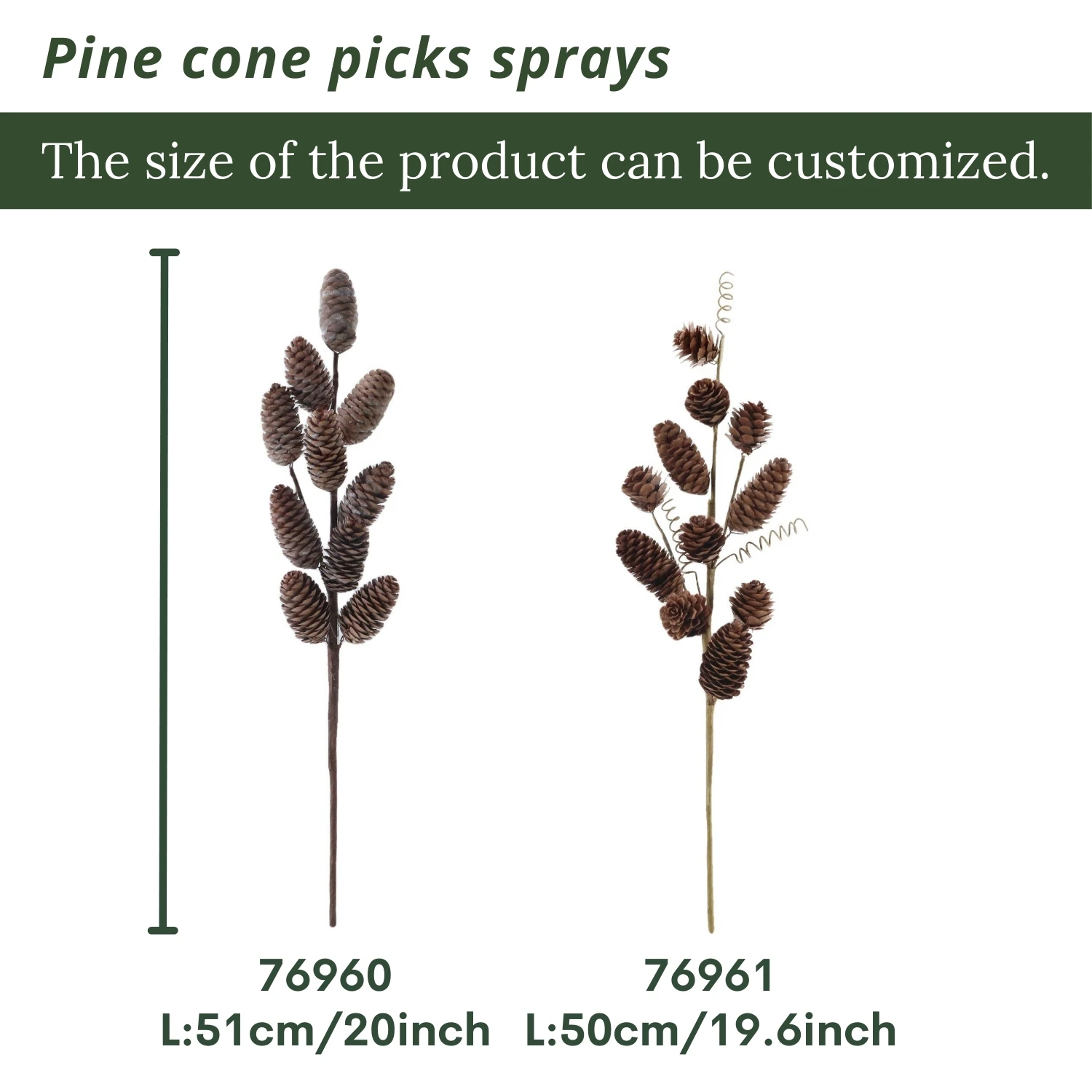 China Sinofloral Christmas Long Pinecone Picks Ornaments Diy Arrangements Xmas Tree Wreaths Decorations Pine Cone Picks Sprays