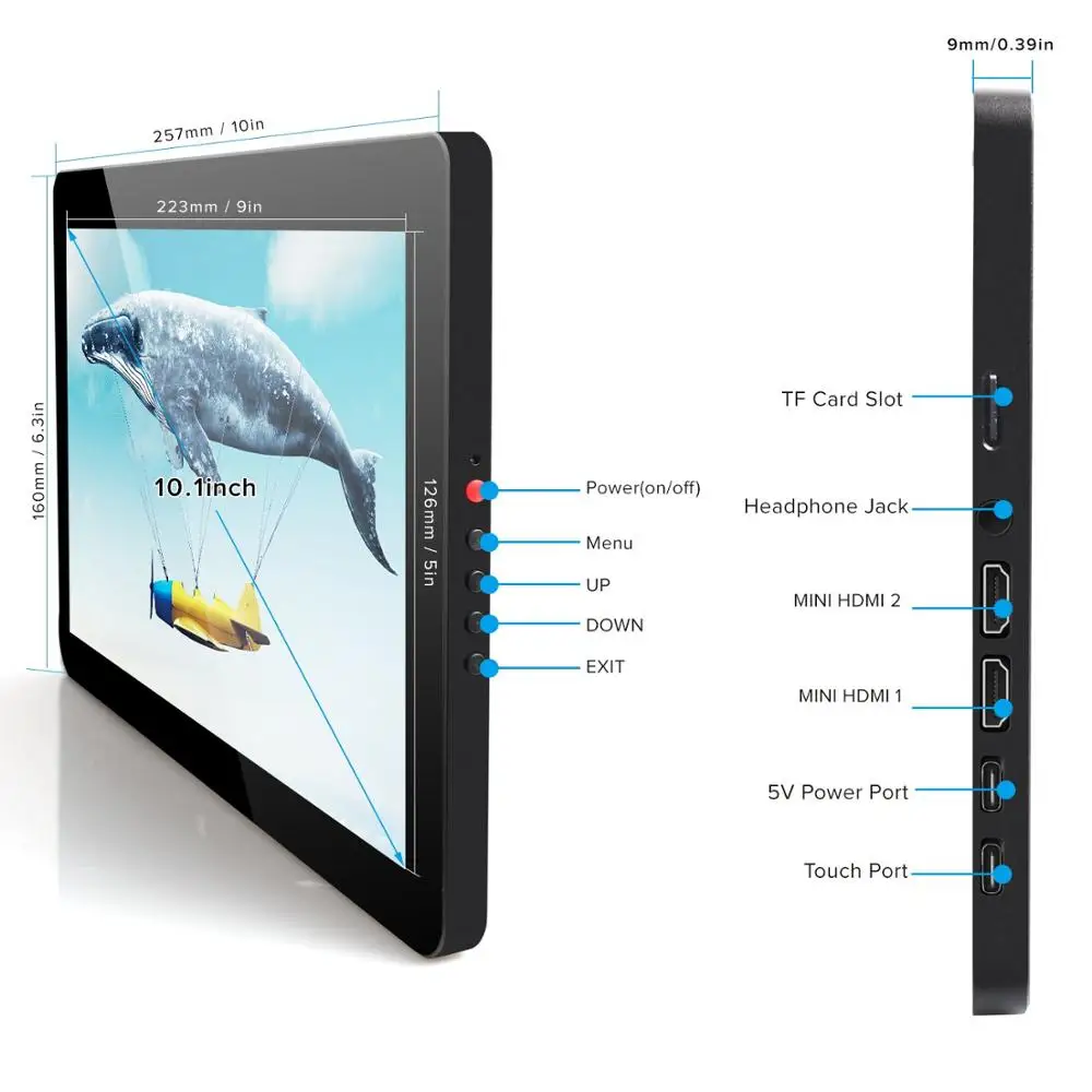 
Uperfect 10.1 inch lcd touch screen monitor wall mounted 1366*768 compatible with TF card for raspberry pi 