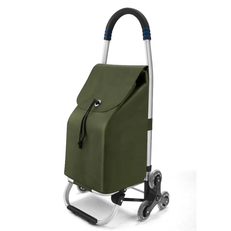 Custom Logo Vegetable Folding Shopping Trolley Bag 6 Wheels Durable Daily Used Market Trolley Cart Bag