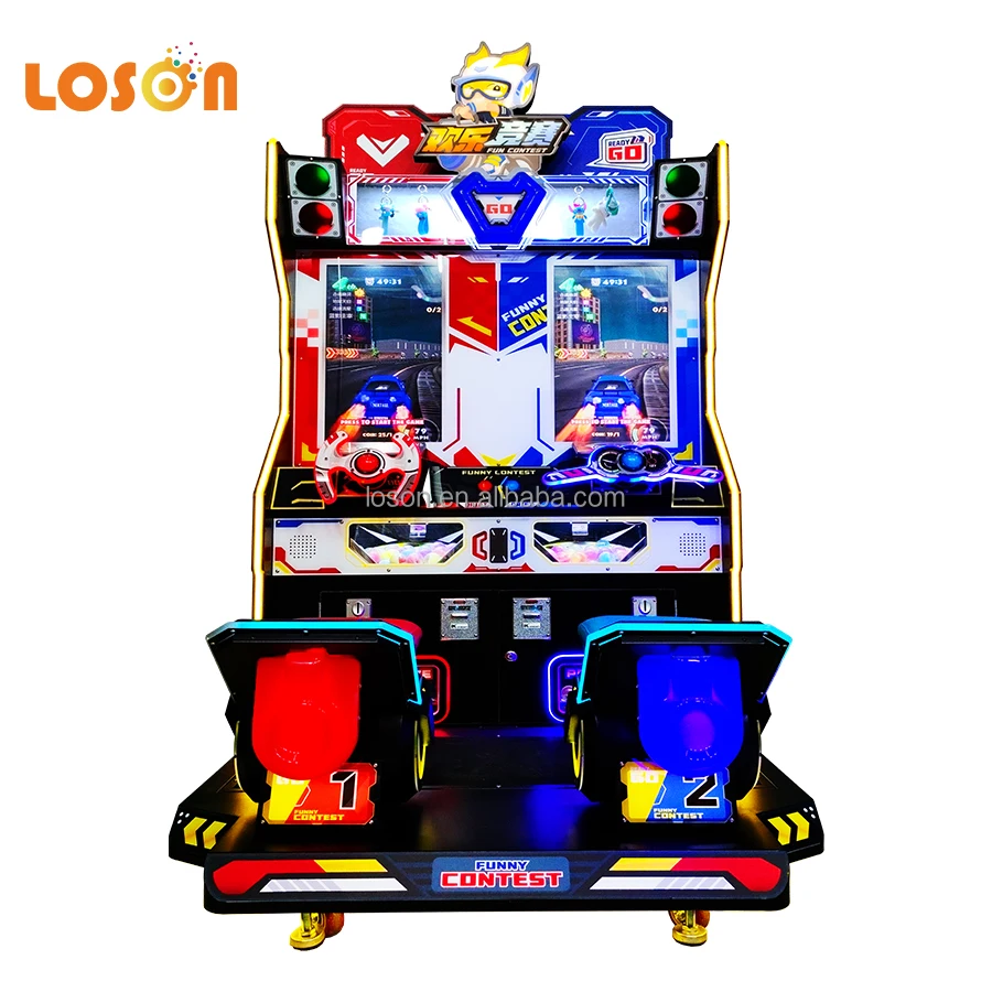 Deluxe driving indoor coin operated children video car simulator 2 player bike racing arcade games machines