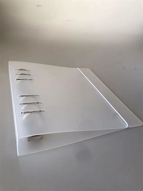 Office stationery custom logo PP 6 ring plastic transparent file folder A5 binder