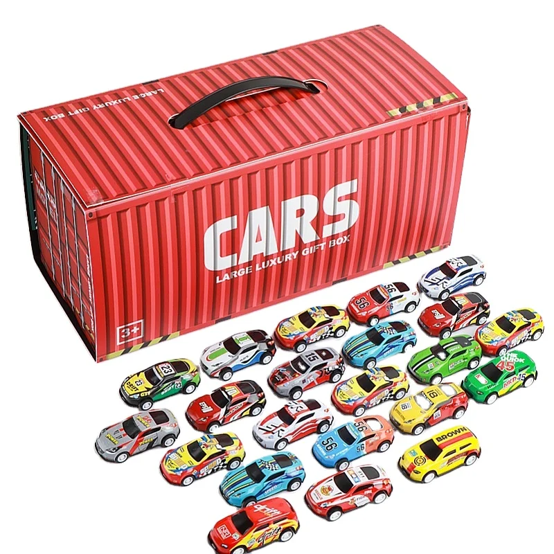 hot selling Storage box pull back tin car Alloy Racing Club Collection container carry box 48pcs diecast mini car