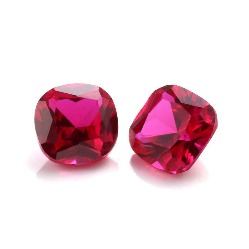 Wholesale diverse Ruby gemstone cushion cut 6x6mm 5x5mm synthetic ruby 5# corundum for jewelry making