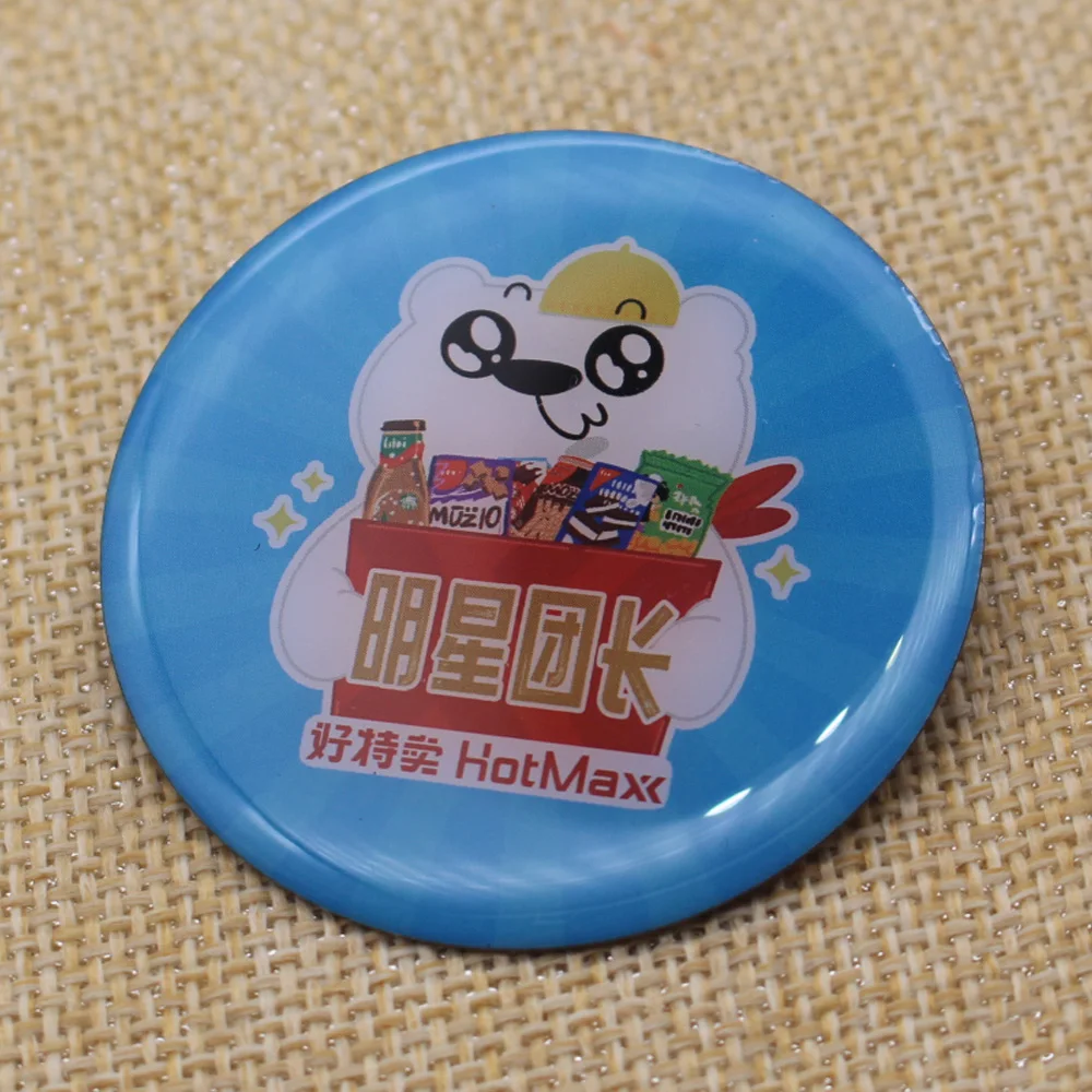 Custom Brass Metal Epoxy Dome Printing Badge Offset Printing Lapel Pin