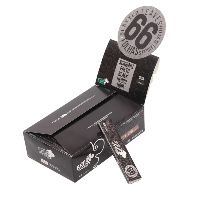 
Smoking Rolling Paper Bros 66 leaves roll paper custom design natural gum king size rice paper 